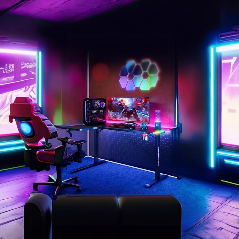 Royal RGB L Gaming Desk (Left Side) 140 x 60 x 100 cm - Black Royal RGB L Gaming Desk (Left Side) 140 x 60 x 100 cm - Black